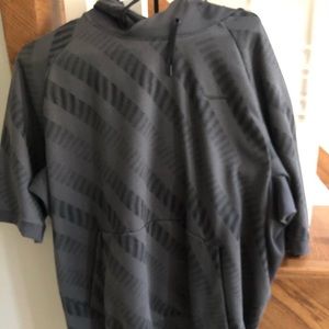 Nike sweatshirt.  Grey and black. Short sleeved.